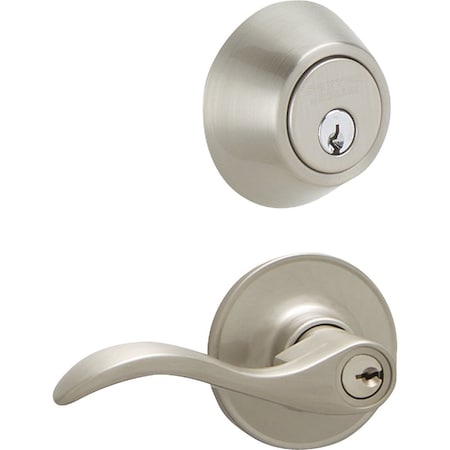 Schlage Dexter Seville Satin Nickel Deadbolt and Lever Combo JC60VSEV619
